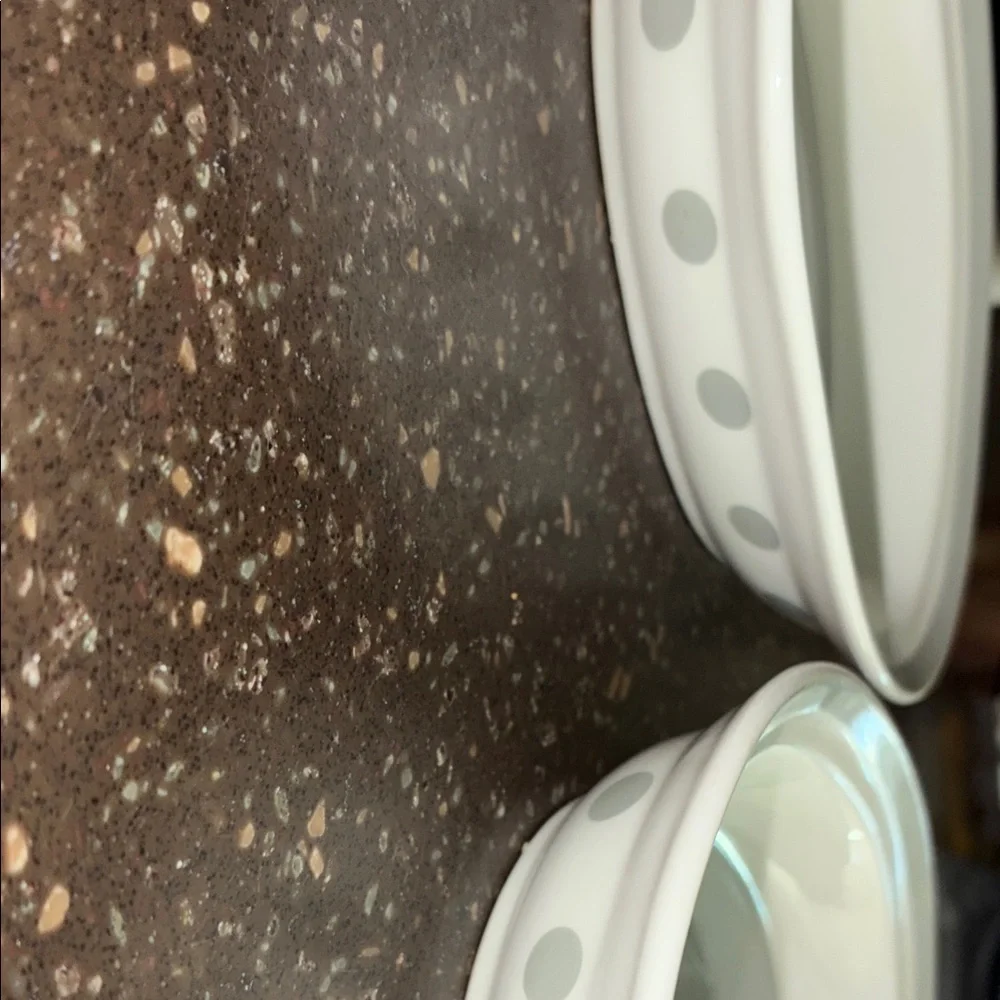 Grayish Green and White Cat Bowls with 'Meow' Design🐾🐾😻